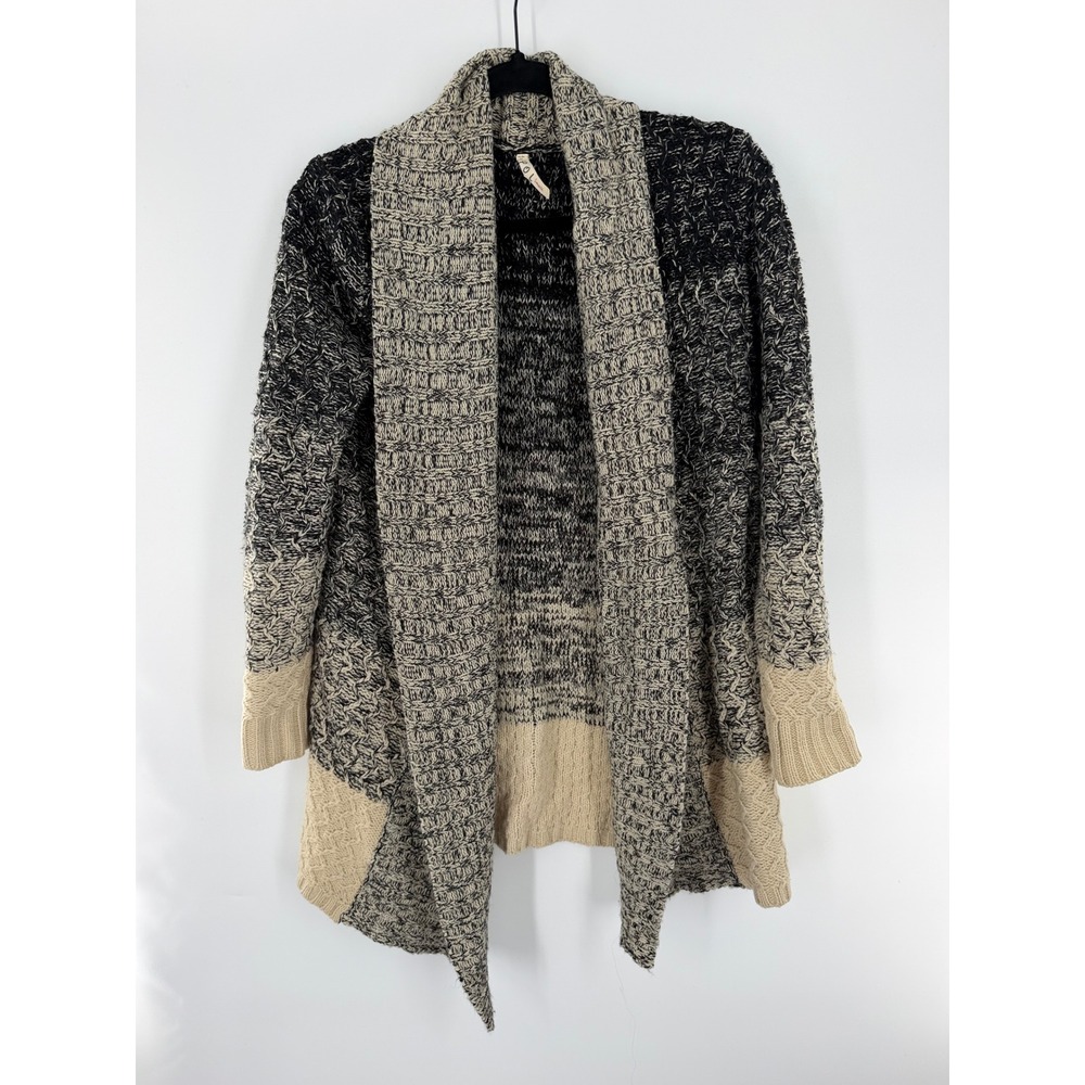POL Open Front Chunky Knit Cardigan Small Ombre Cable Cable Knit Boho Slouchy